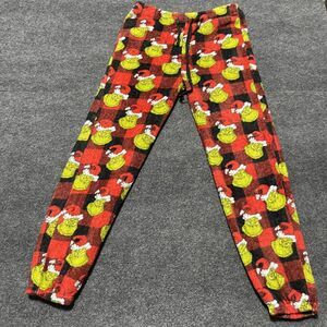 The Grinch Pants Mens XL Red Black Buffalo Plaid Fleece Christmas Lounge Pajama